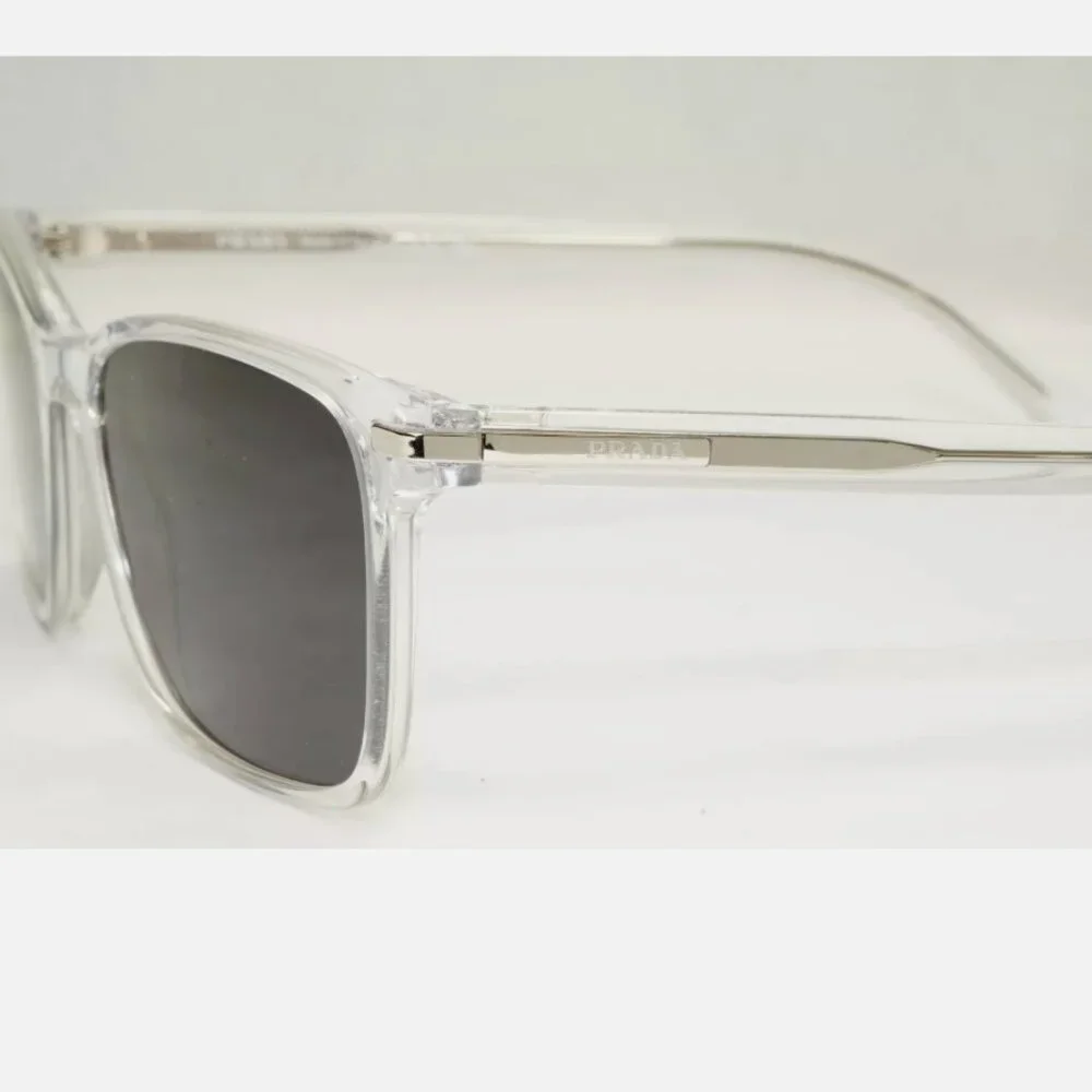 New Prada Black Transparent Crystal Square Sunglasses